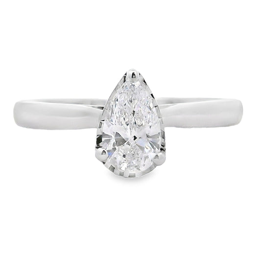 Diamante cultivado en laboratorio genuino de .50ct, oro blanco de 10KT