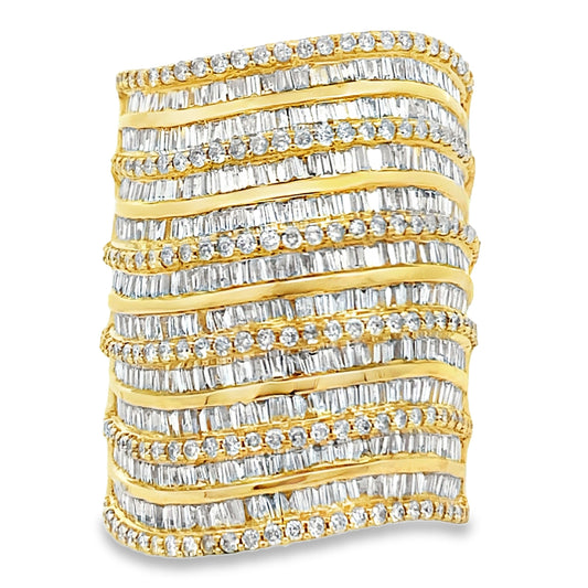 Anillo de diamante de 3,25 ct Oro amarillo de 14 K