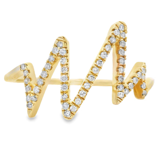 Anillo de oro amarillo de 14 quilates con diamante de 0,15 ct