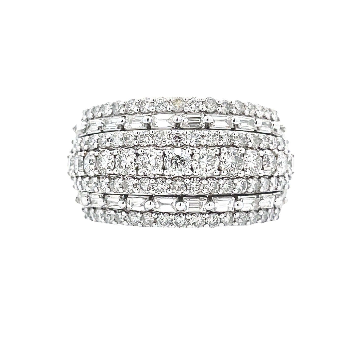 Anillo de boda con diamantes de 3.00 ct en oro blanco de 10 kt