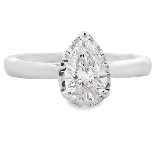 Diamante de laboratorio auténtico de .75ct en oro blanco de 10kt