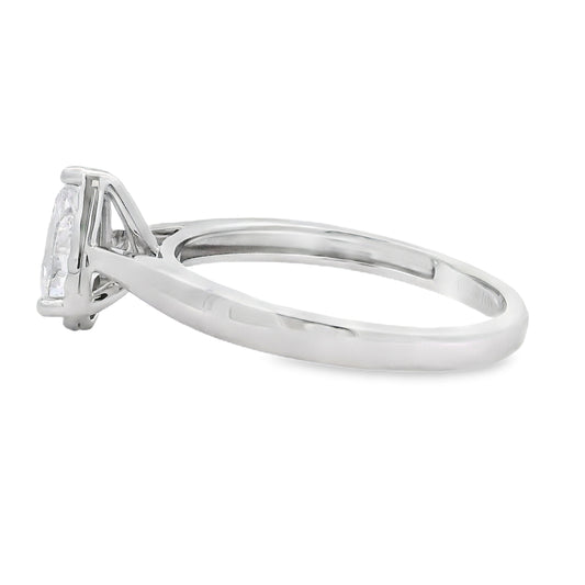 Diamante cultivado en laboratorio genuino de .50ct, oro blanco de 10KT