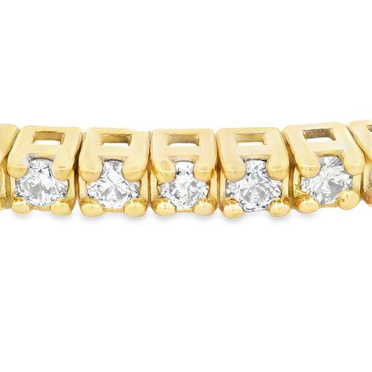 Pulsera de oro amarillo de 14 quilates con diamantes de 1,00 ct