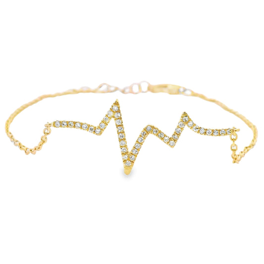Pulsera de diamante de .10 ct en oro amarillo de 14 kt