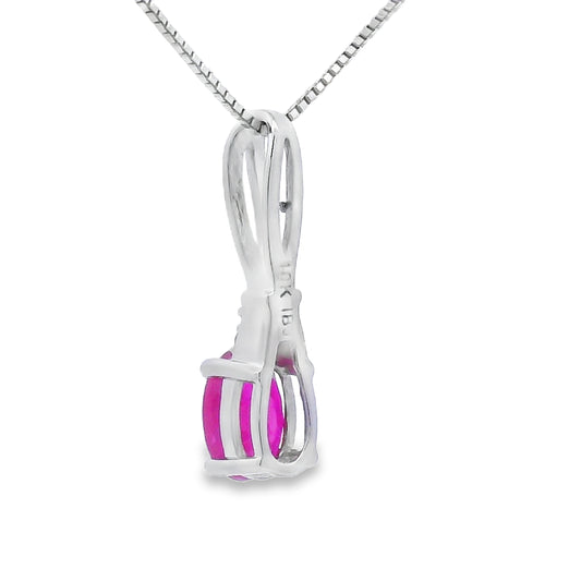 Colgantes de moda de rubí y diamante de .38 ct en oro blanco de 10 kt
