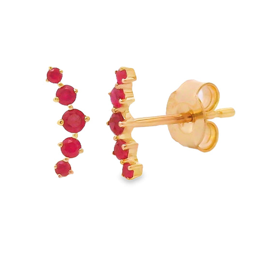 Pendientes de rubí de 0,24 qt en oro amarillo de 14 K