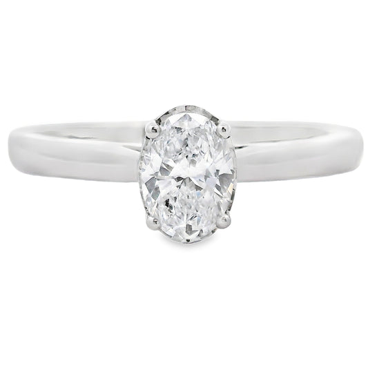 Diamante cultivado en laboratorio genuino de .50ct, oro blanco de 10KT