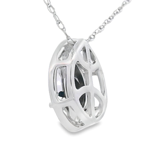 Colgantes de moda de diamante de onix de .03qt, oro blanco de 10KT