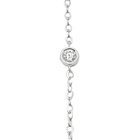 Pulsera de diamantes cultivados de .38 ct de oro blanco de 14 kt