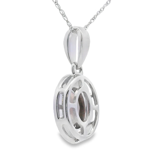 Colgantes de moda de cuarzo y diamante de .42ct Oro blanco de 10QT