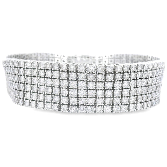 Pulsera de tenis de oro blanco de 14 KT con diamantes de 20,00 ct