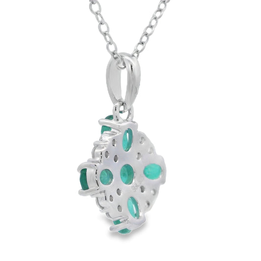 Colgantes de moda de circonio esmeralda de 1,09 ct de plata esterlina