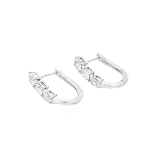 Pendientes de aro de oro blanco de 14kt con diamantes cultivados en laboratorio de 1,50 ct