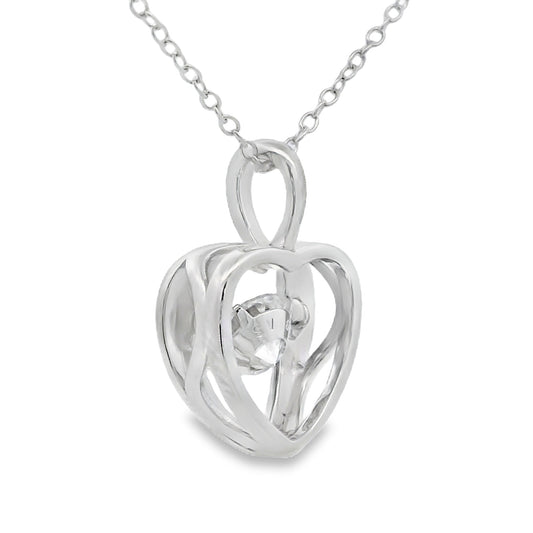 Colgante Corazón Amor de Moissanita de 1,00 ct en Plata de Ley