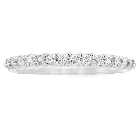 Anillo de boda con diamantes de .25 ct en oro blanco de 14 kt
