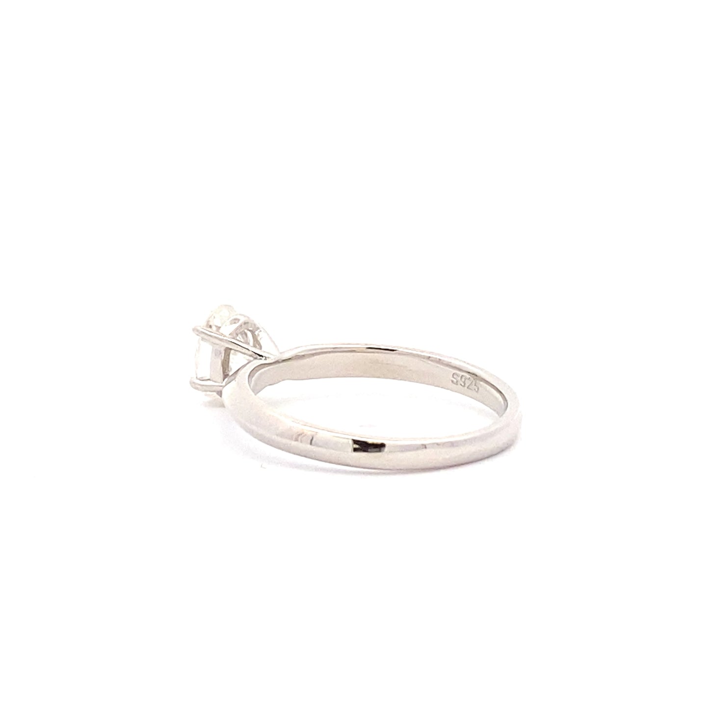 Moissanita natural de 0,88 ct. Plata de ley