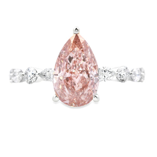 Diamante cultivado en laboratorio de 2,00 ct Solo montaje de oro blanco de 14kt