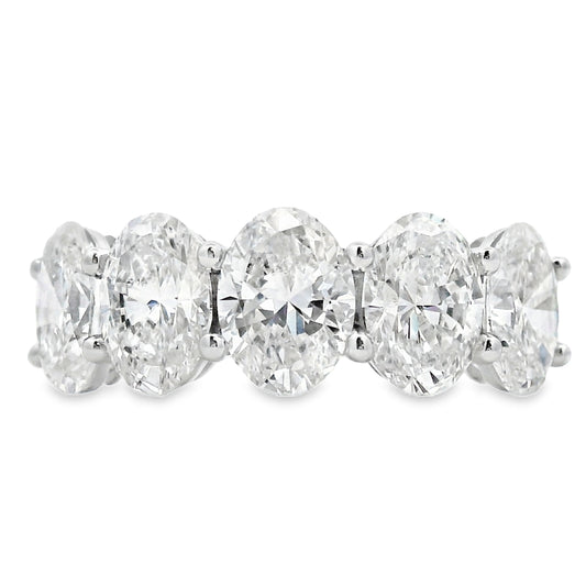Anillo de boda con diamante cultivado en laboratorio de oro blanco de 10 KT
