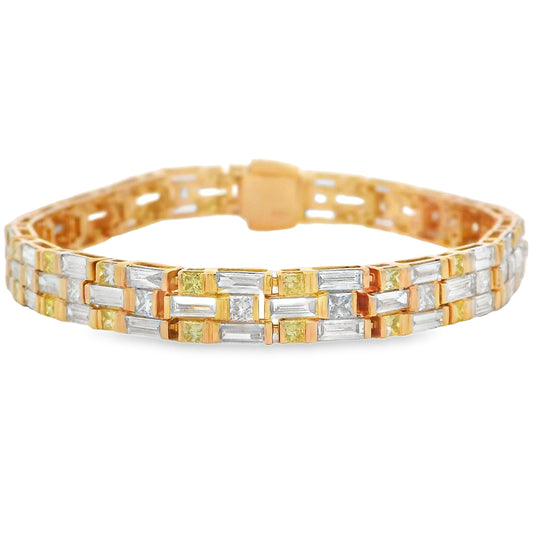 Pulsera de tenis de oro amarillo de 14 quilates con diamantes cultivados en laboratorio