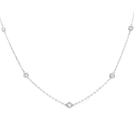Diamante de laboratorio de 1.00ct con diseño "Dia by yard" en plata de ley