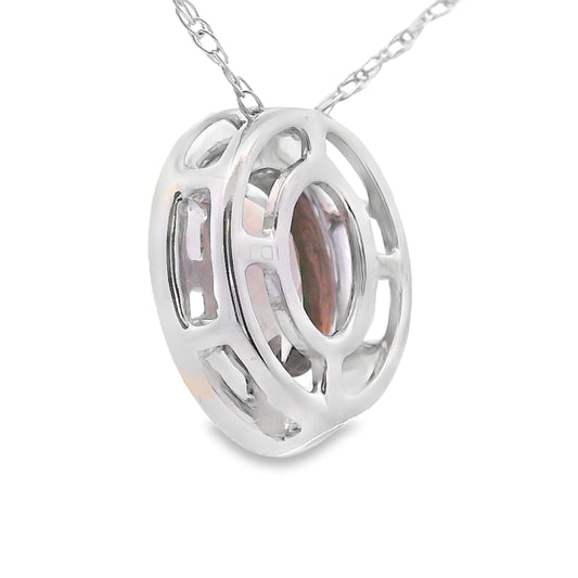 Colgantes de moda de cuarzo y diamantes de 0,40 ct Oro blanco de 10 KT
