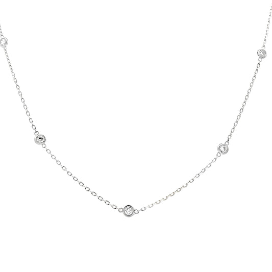 Diamante de laboratorio de 1.00ct con diseño "Dia by yard" en plata de ley