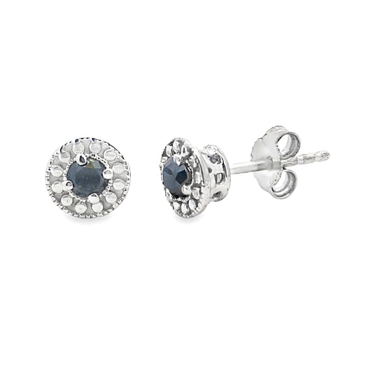 Aretes de diamante de plata esterlina de 0,25 ct