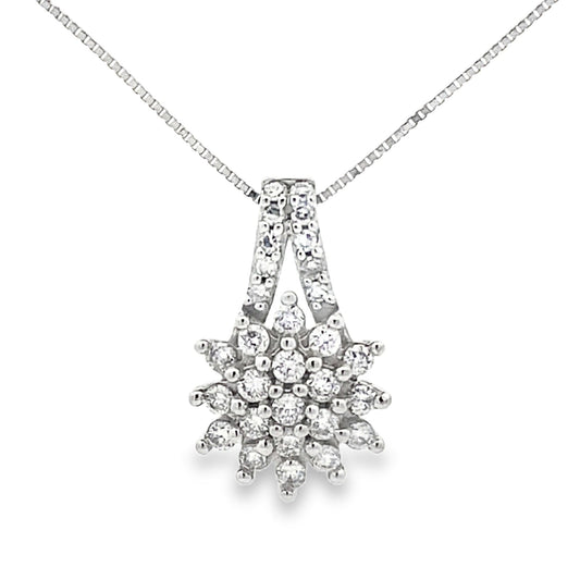 Colgantes de moda con diamantes cultivados en laboratorio, oro blanco de 10 quilates