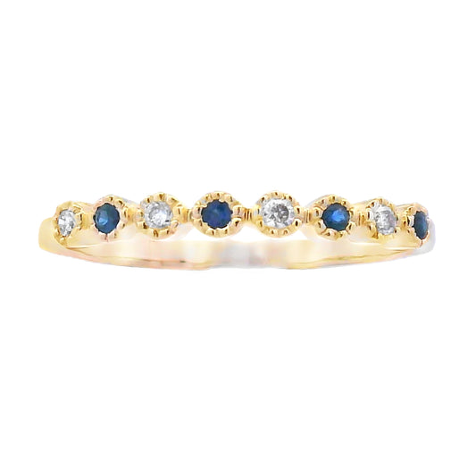 Anillo apilable de Zafiro Diamante en oro amarillo de 14K