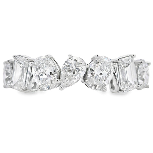 Anillo de boda con diamante de laboratorio de oro blanco de 14 kt