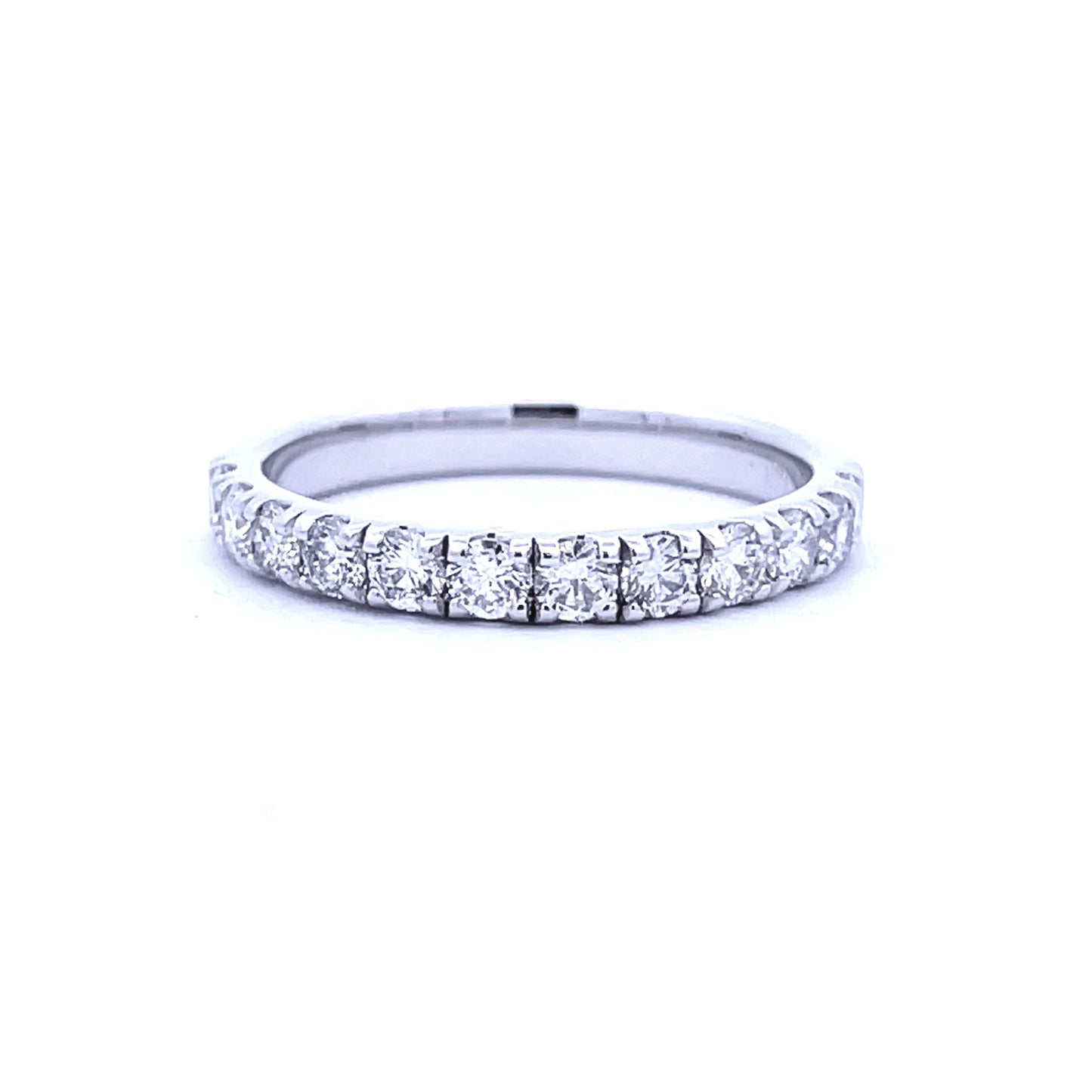 Anillo de boda con diamante de 0,75 ct de oro blanco de 14 kt