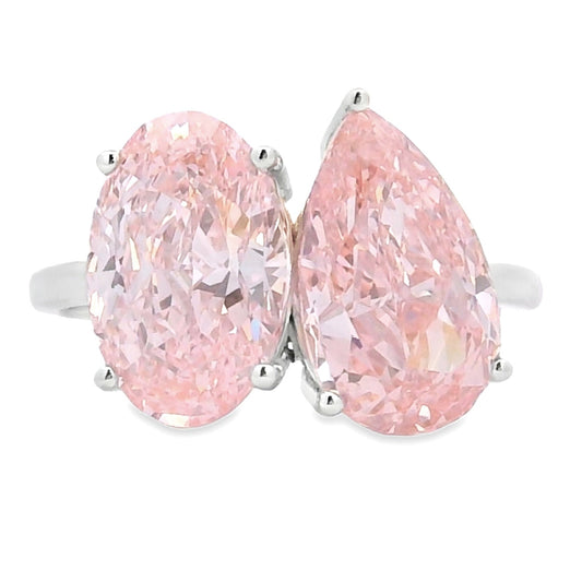 Anillo de diamante cultivado en laboratorio natural de 5,50 ct, oro blanco de 14 K