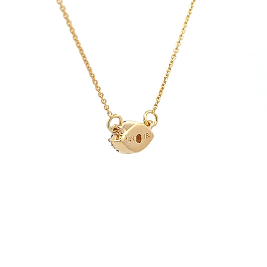 Colgantes de moda de rubí y diamante de .14 ct en oro amarillo de 14 kt