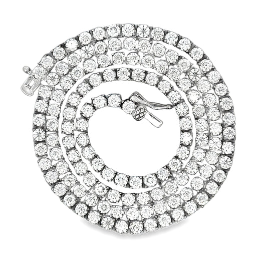 Moissanita natural de 12.39 ct con tenis de plata de ley