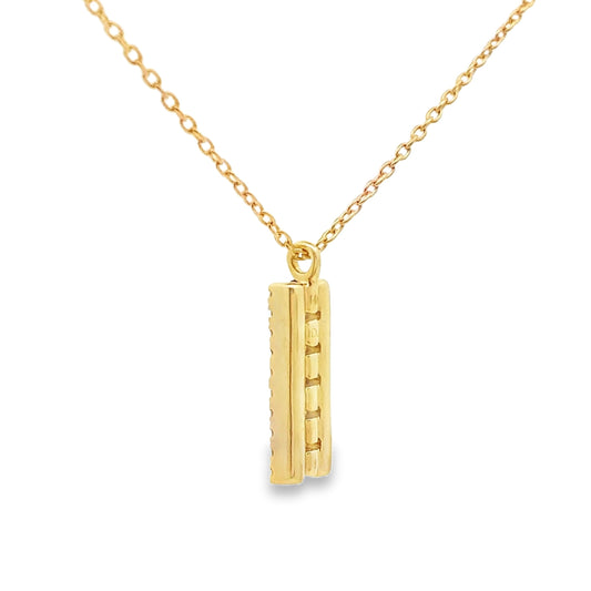 Colgantes de moda de zafiro y diamantes de oro amarillo de 14 quilates