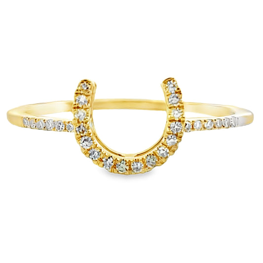 Anillo de oro amarillo de 14kt con diamante de 0,10 ct
