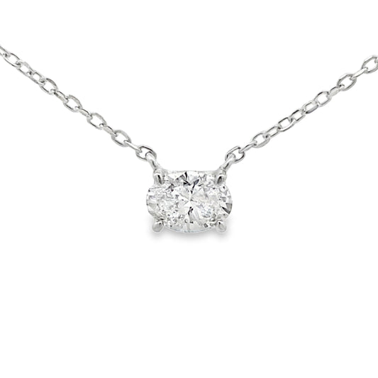 Colgante de plata de ley con diamante cultivado en laboratorio genuino de 0,50 ct