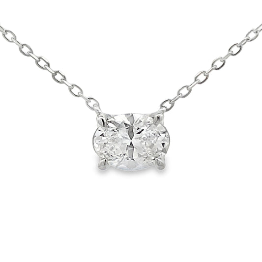 Colgante de Diamante Creado en Laboratorio de 1.00ct de Plata de Ley