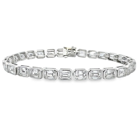 Pulsera de tenis de oro blanco de 14 quilates con diamantes de laboratorio
