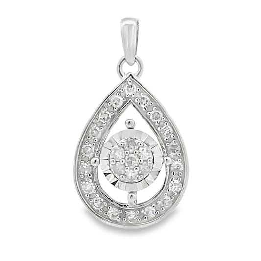 Colgantes de moda de diamante de 0,25 ct Oro blanco de 10 KT