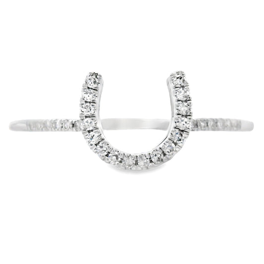 Anillo de oro blanco de 14 K con diamante de 0,10 ct