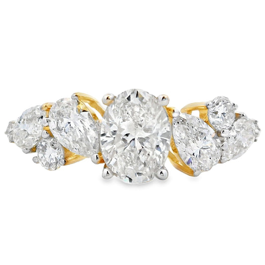 1.50ct Diamante Creado en Laboratorio Eng Solo Oro Amarillo de 10KT