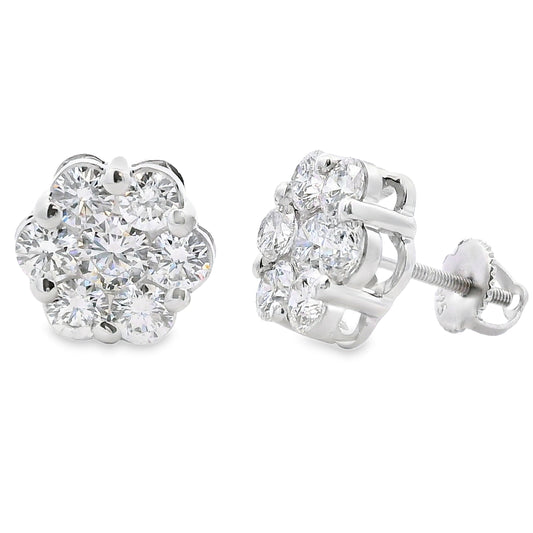 Pendientes de Plata de Ley con Diamantes Creados en Laboratorio de 3,09 ct