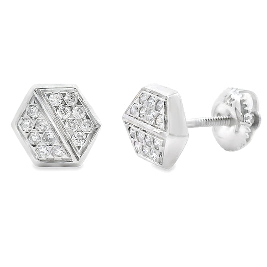 Pendientes de diamante de .26 qt Oro blanco de 14K