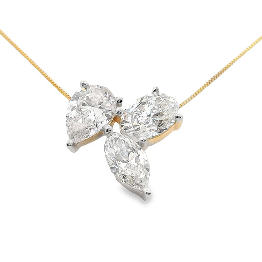Colgantes de moda de diamante cultivado en laboratorio de oro amarillo de 14 quilates