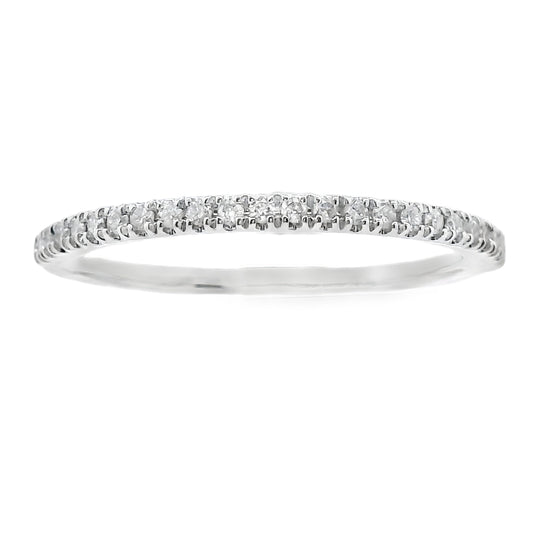 Anillo de boda con diamante genuino de .13 qt de oro blanco de 10 kt
