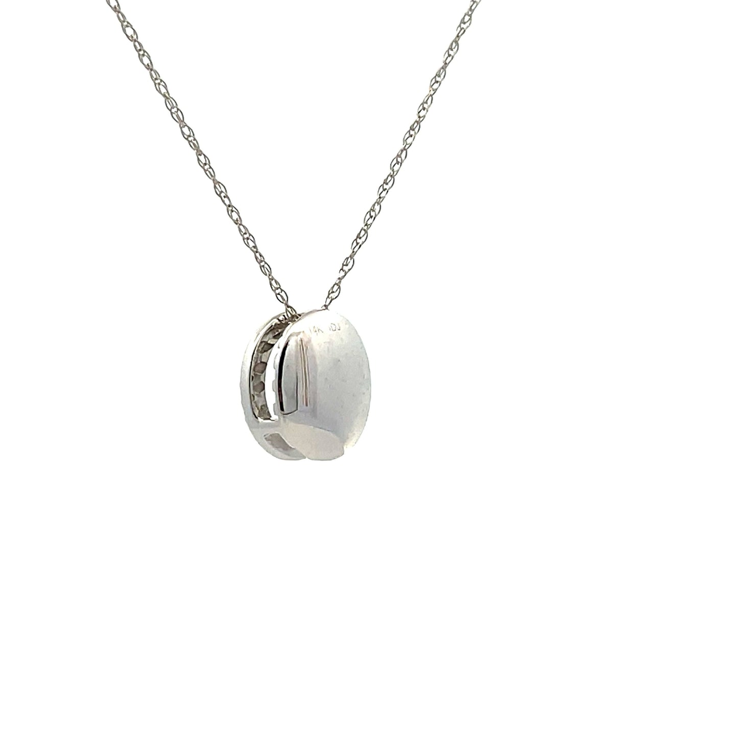 Colgantes de moda de oro blanco de 14K con diamantes naturales de 0,08 ct
