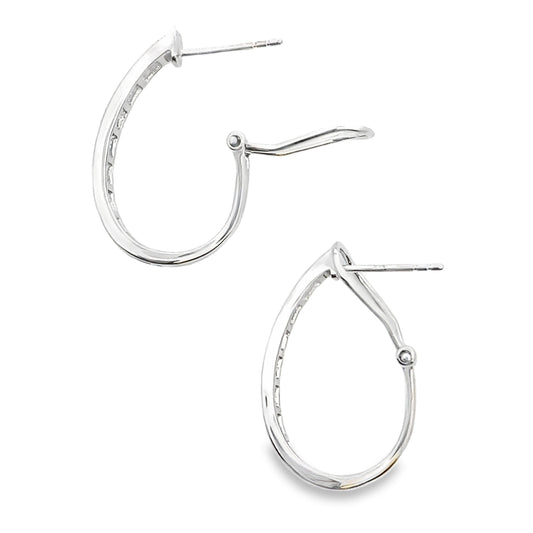 Pendientes de aro de oro blanco de 14 quilates con diamantes cultivados en laboratorio de 1,00 ct
