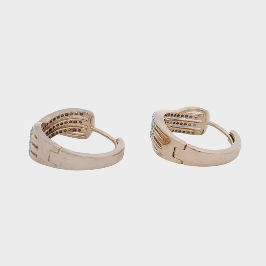 Aretes de aro de plata esterlina chapados en oro con diamante natural de .25ct
