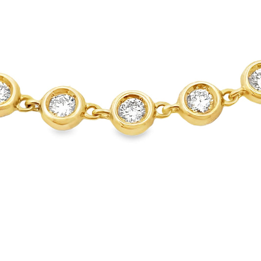 Pulsera con diamante cultivado en laboratorio de 1,50 ct, oro amarillo de 10 kt